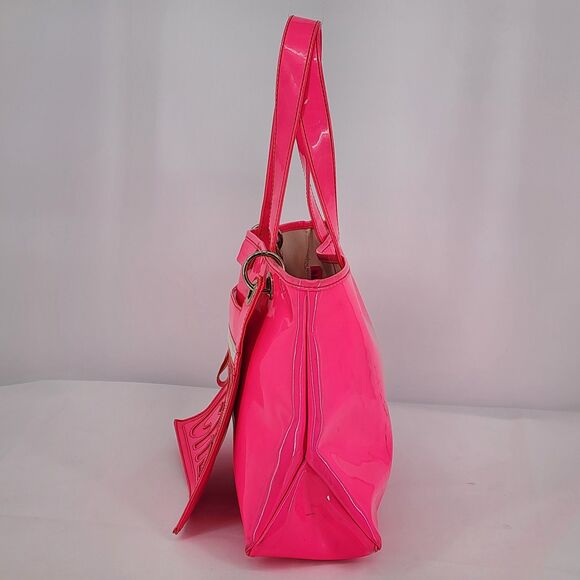 See by Chloe Neon Pink Patent Leather Tote Bag with Hanging Pouch - Picture 3 of 16